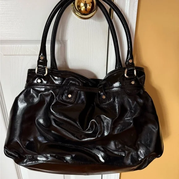 Michael Kors Shiny Black Shoulder Bag - Picture 2 of 4